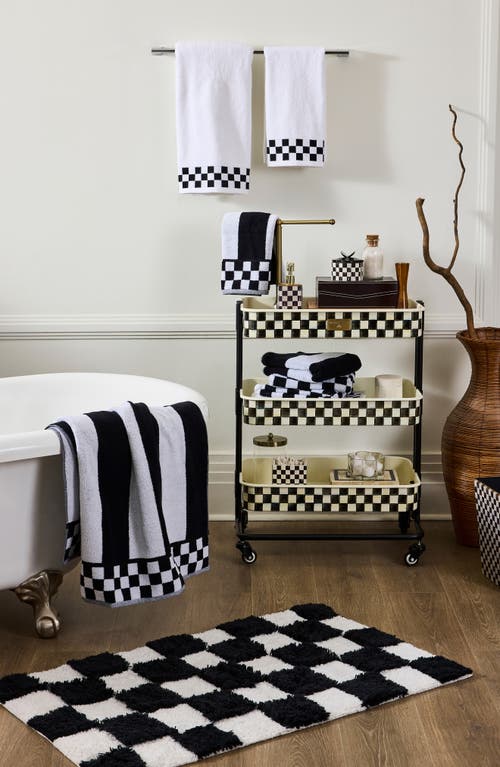 Mackenzie-childs Mackenzie Childs Checkerboard Black Bath Rug In Black