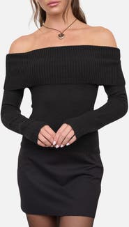 Blu Pepper Off the Shoulder Foldover Sweater