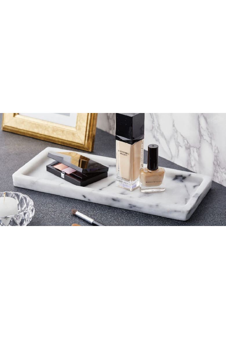 Artifacts Trading Company Rectangular Marble Tray, Alternate, color, White Matte