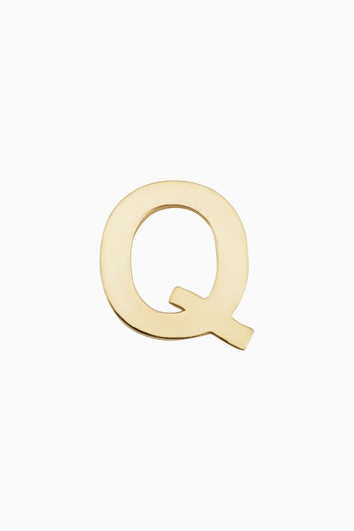 Oradina 14K Gold Initial Reaction Single Stud in Letter Q 