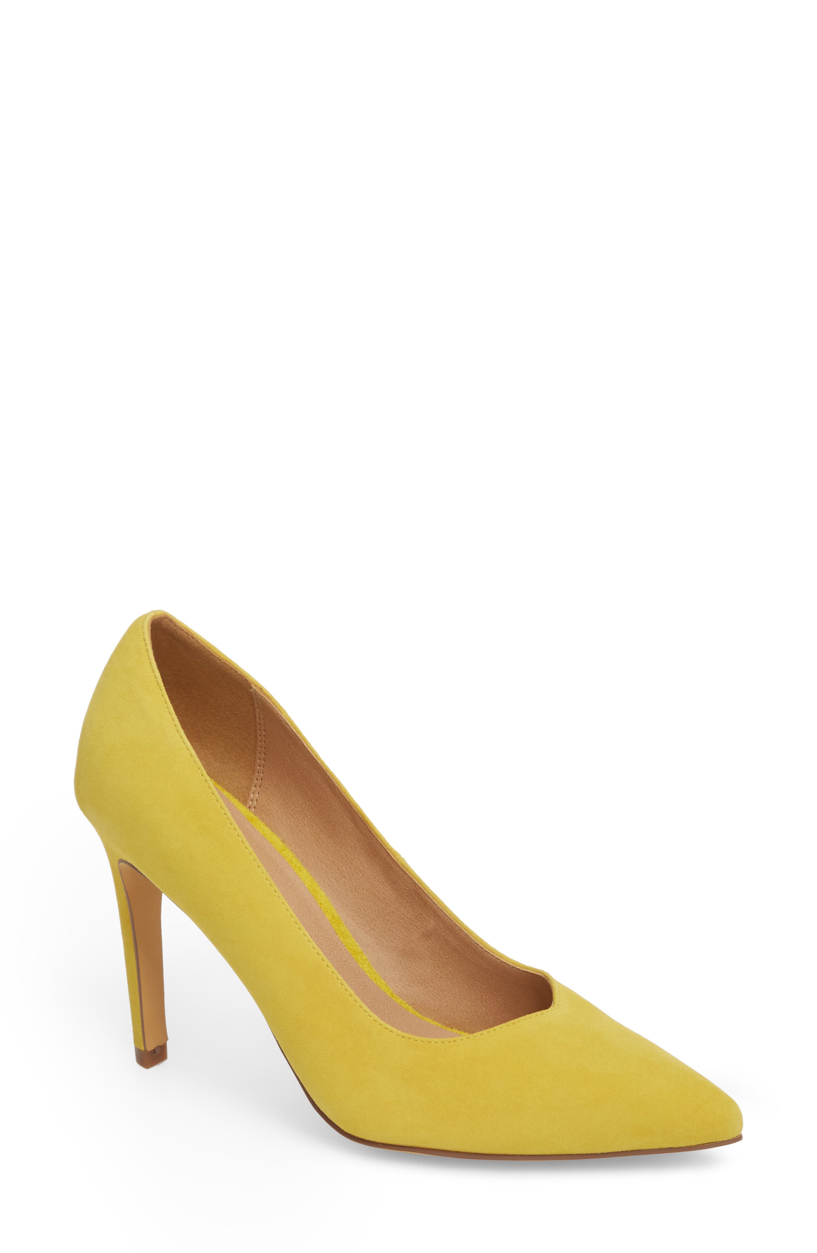 Palma Pointy Toe Pump, Main, color, YELLOW SUEDE