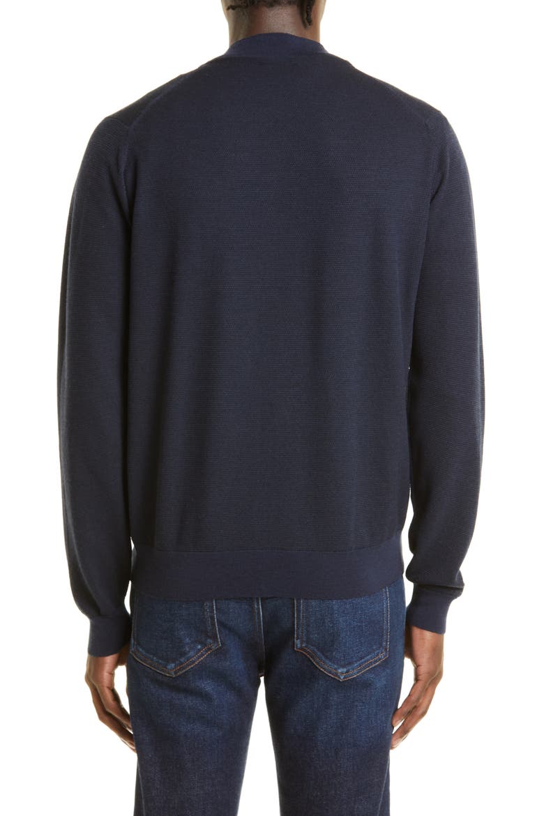 Men's Singular Full Zip Wool Sweater, Alternate, color, MIDNIGHT / BLACK