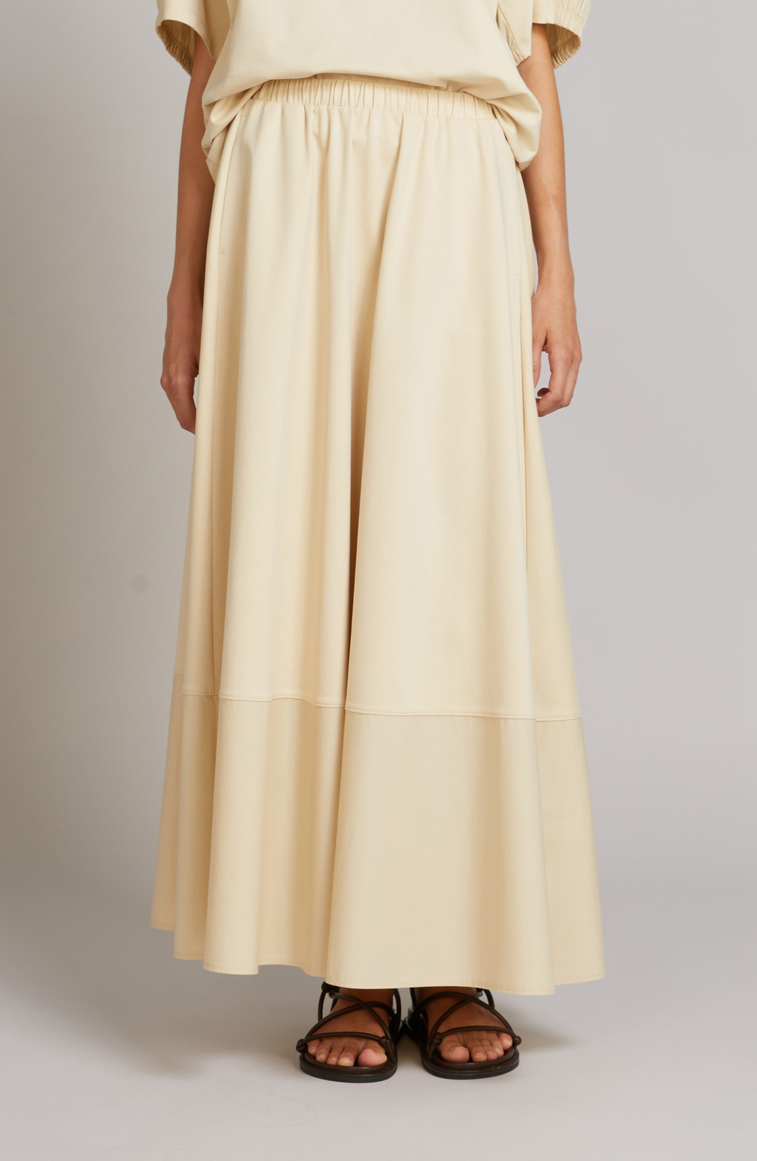 Ribes Mixed Media Maxi Skirt