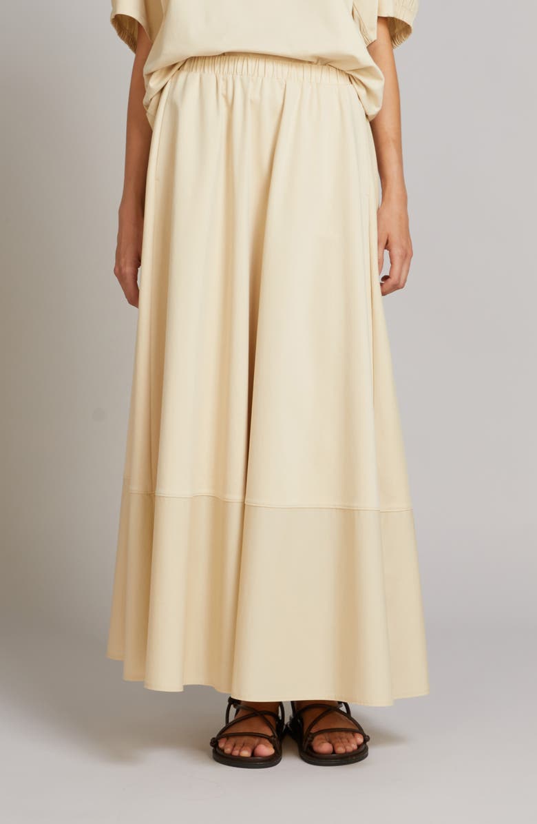 MM by Max Mara Ribes Mixed Media Maxi Skirt, Main, color, Milk