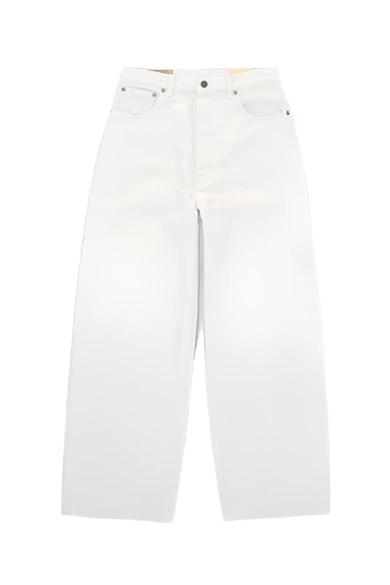Jaron Wide-Leg Bull Cotton Trousers, Main, color, WHITE
