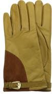 Portolano Belted Colorblock Leather Gloves