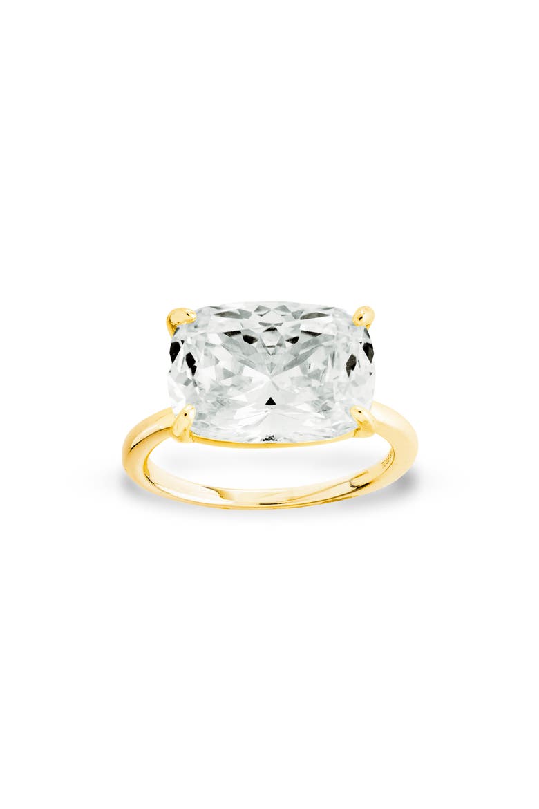 East West Cubic Zirconia Ring, Main, color, GOLD