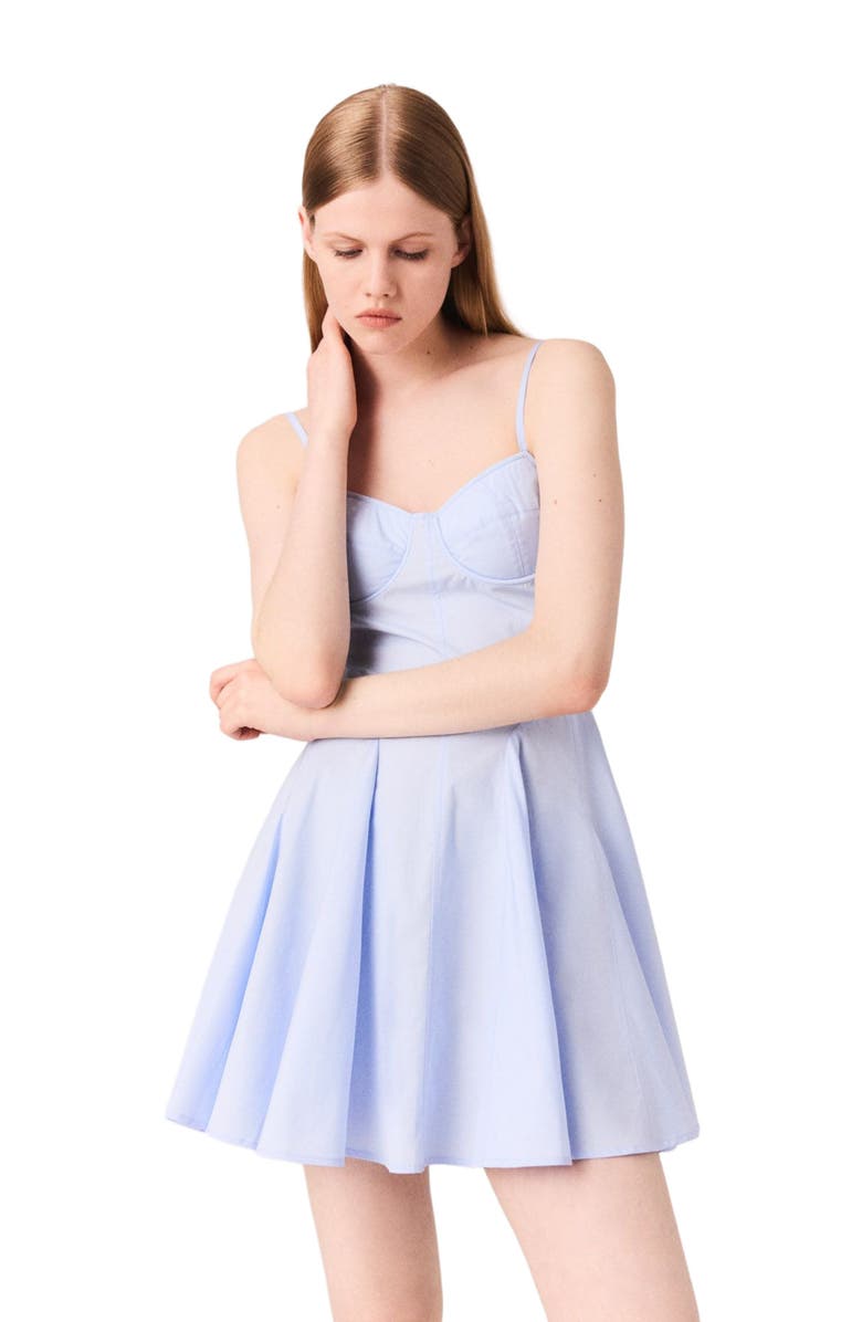 maje Mini cotton babydoll dress, Alternate, color, Light Blue