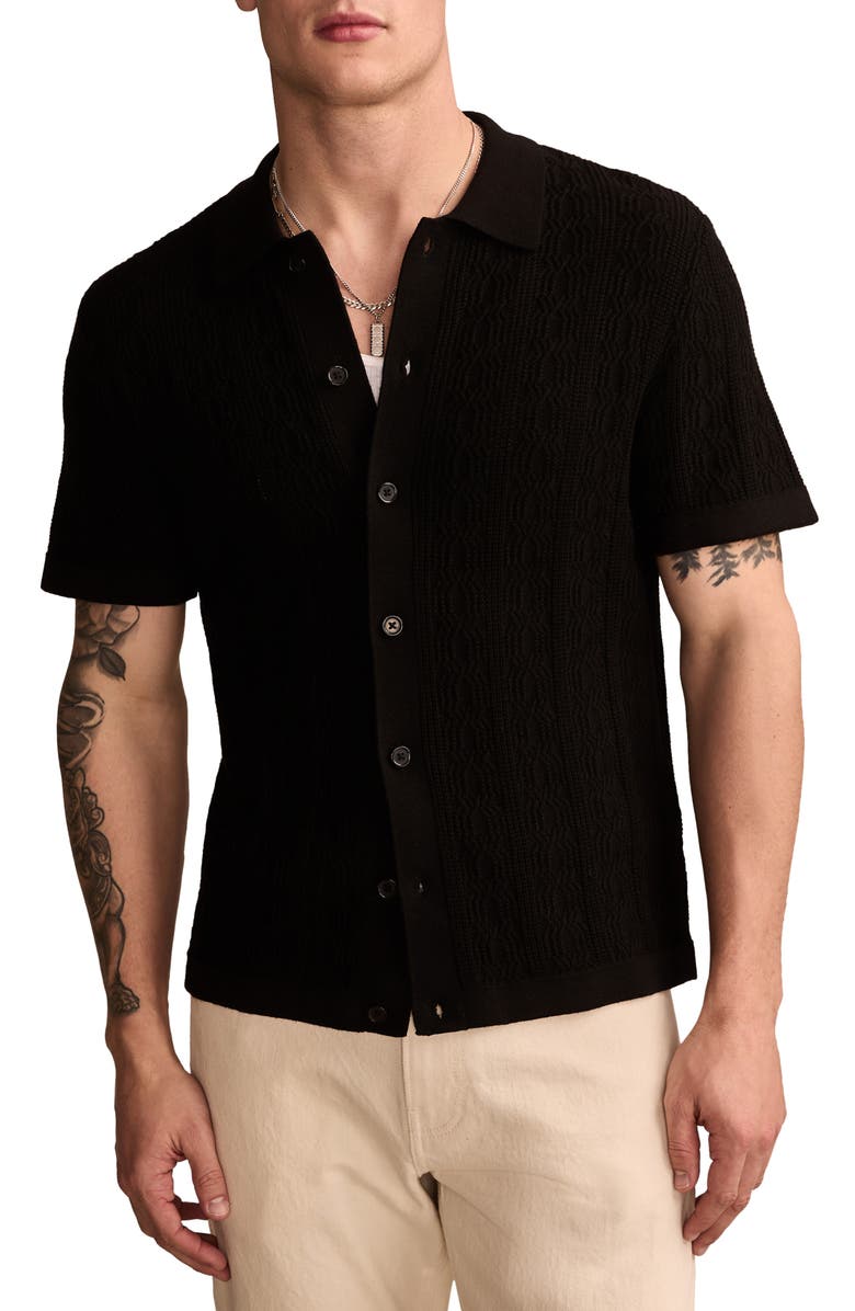 Lucky Brand Textured Button-Up Polo Sweater, Main, color,