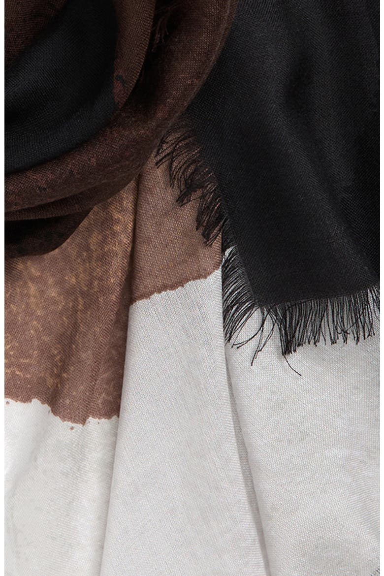 Eyelash Trim Print Cashmere & Silk Wrap, Alternate, color, BLACK CURVED SHAPES