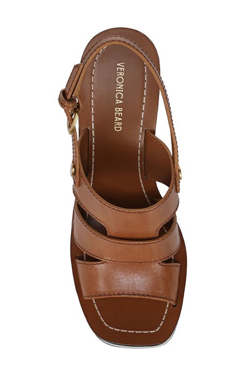 Veronica Beard Peony Leather Slingback Platform Sandals In Honey