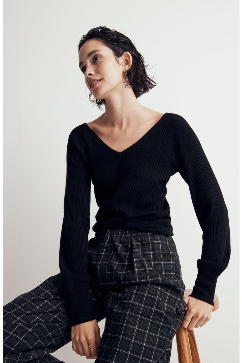 Linwood Rib Pullover Sweater, Alternate, color, TRUE BLACK