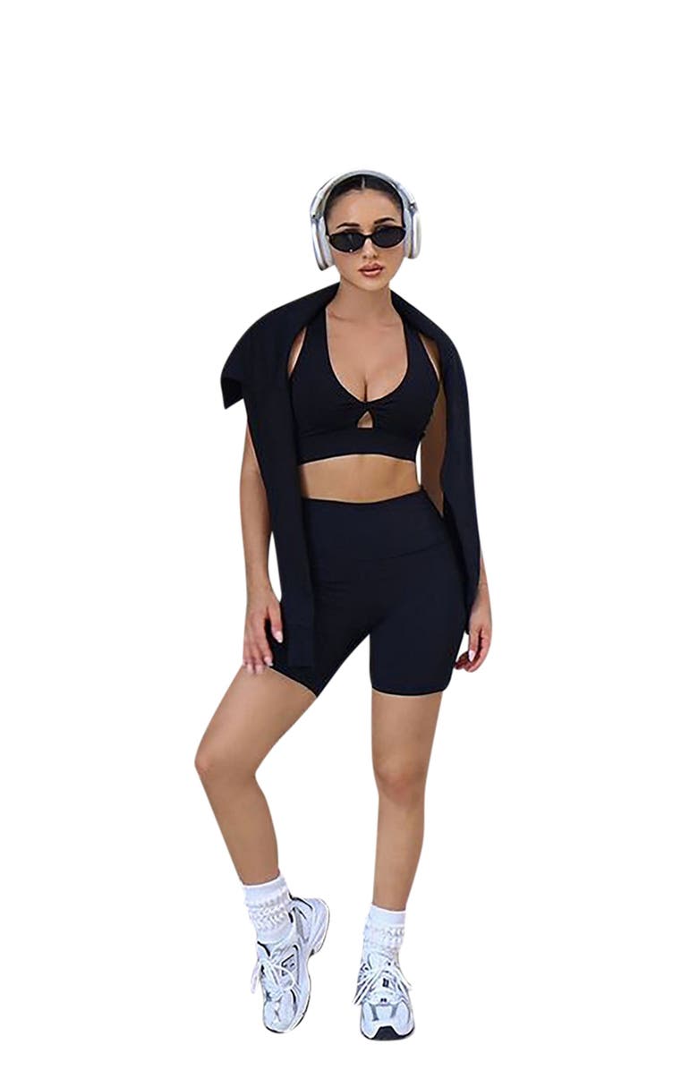 Fabletics On-The-Go PowerHold<sup>®</sup> High-Waisted 6'' Short, Alternate, color, Black
