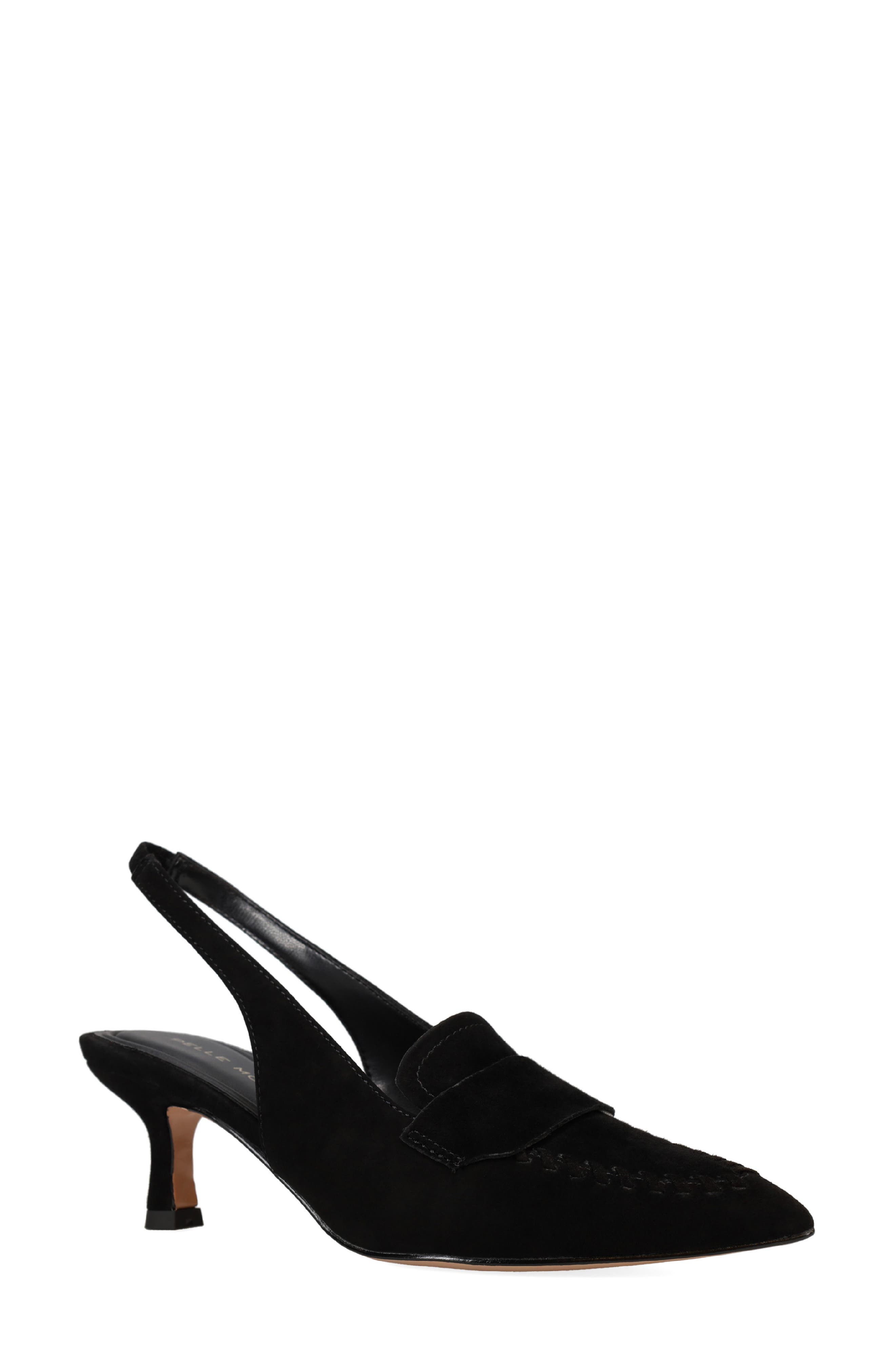 Pelle Moda Keagen Pointed Toe Slingback Pump, Main, color, Black