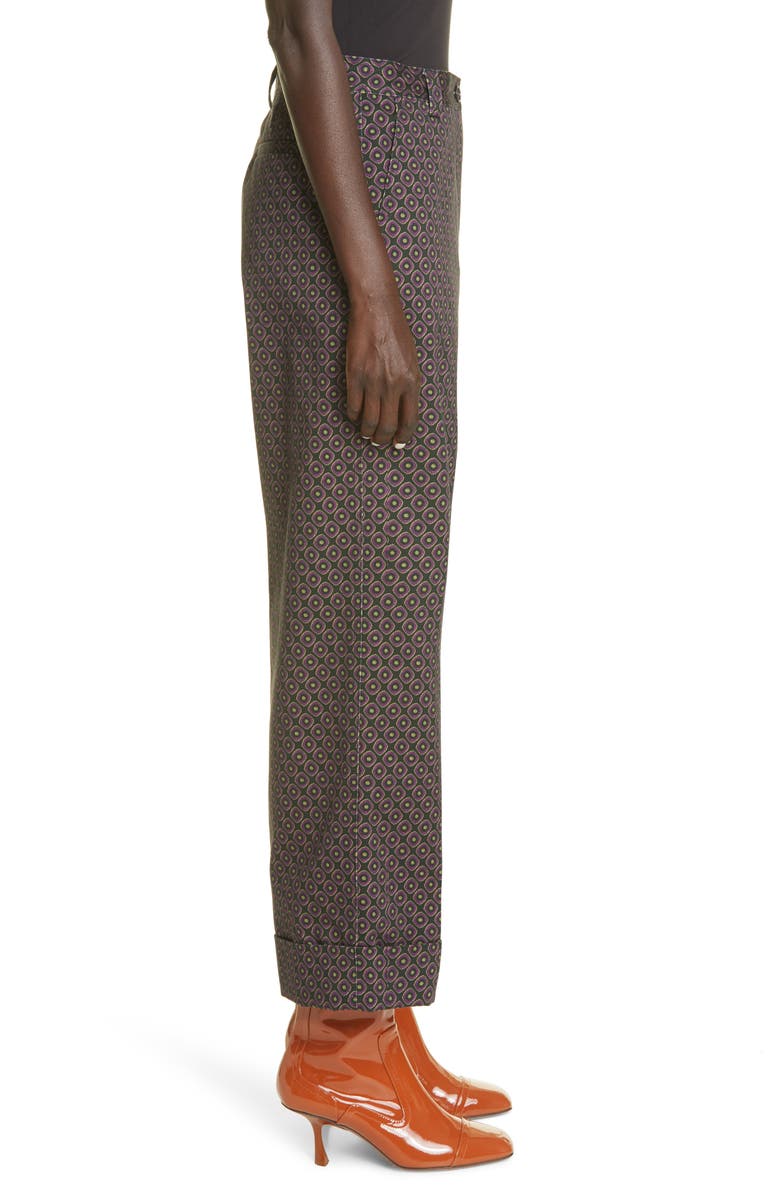 Dries Van Noten Pakora Tie Print Gabardine Pants, Alternate, color, 