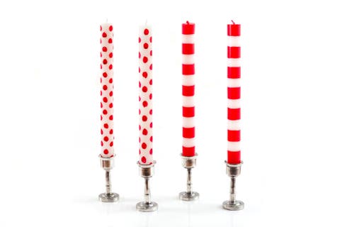 Dots And Stripes Taper Candle Gift Box - Set Of 4