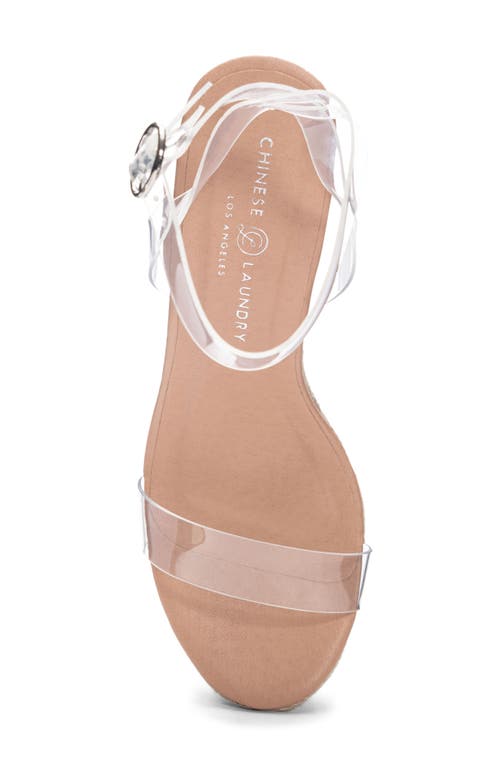 CHINESE LAUNDRY CHINESE LAUNDRY ELLO ESPADRILLE CLEAR PLATFORM WEDGE SANDAL