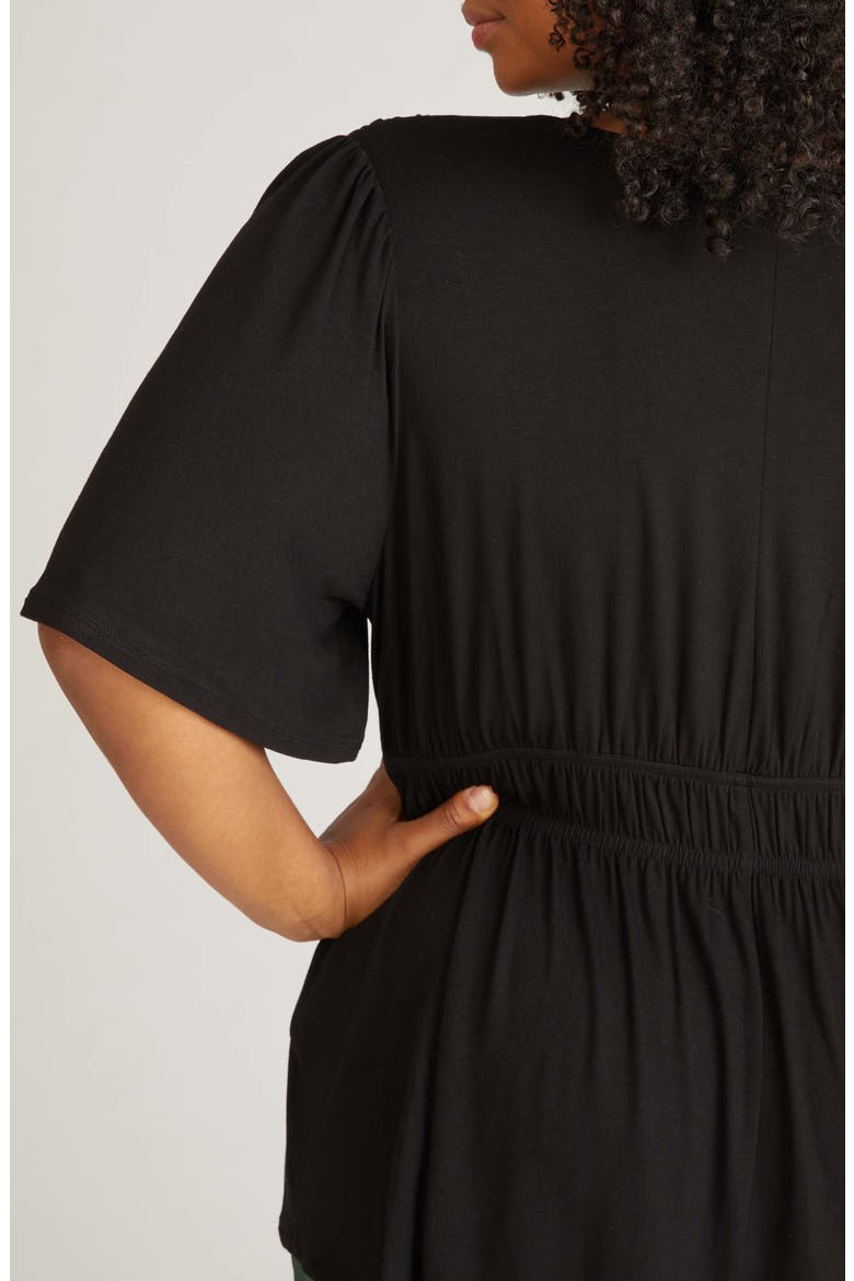 Liquid Jersey Peplum Top, Alternate, color, BLACK