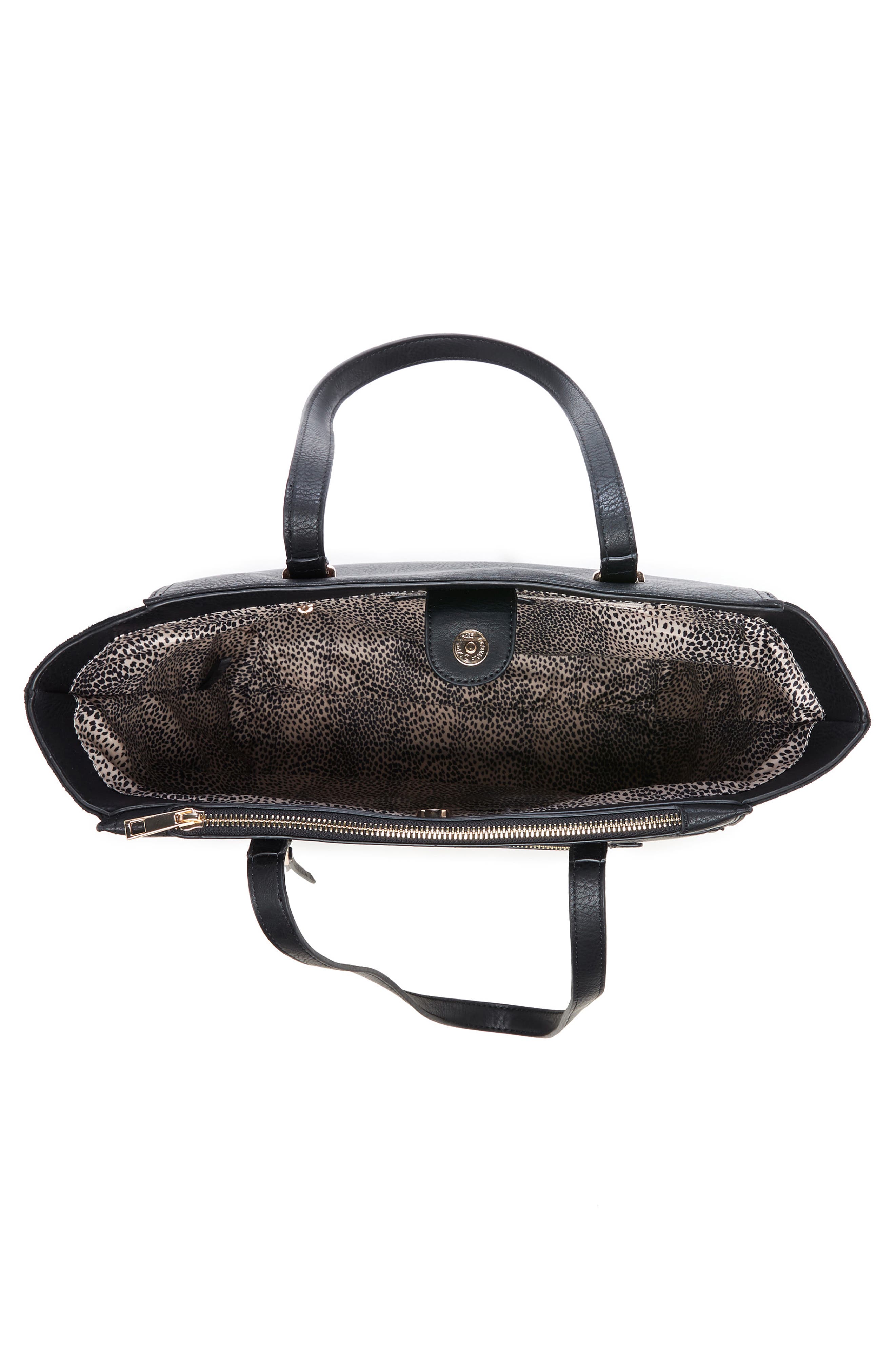 Sole Society Chele 2 Faux Leather & Genuine Suede Tote, Alternate, color, 