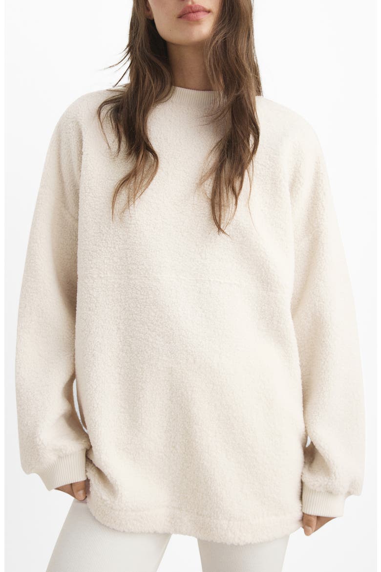 High Pile Fleece Lounge Top, Main, color, IVORY WHITE