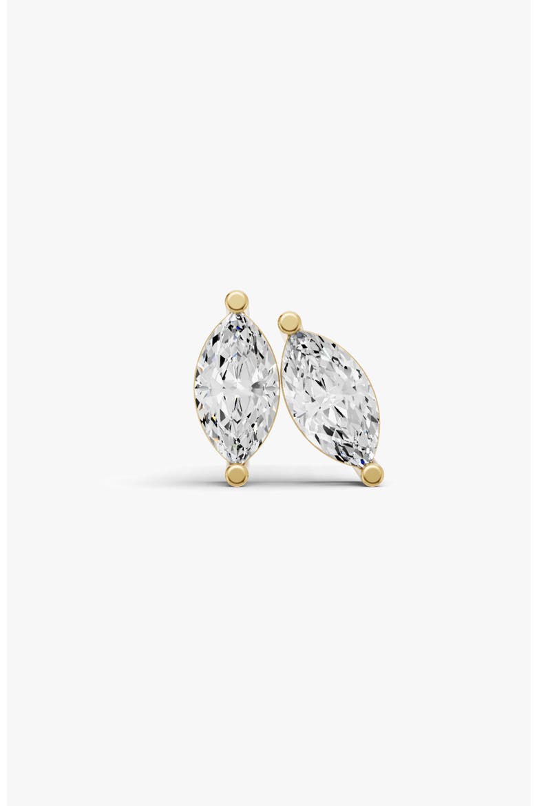 14K Gold Studs Earrings 0.5 ct Marquise Prong Solitaire, Main, color, Yellow Gold