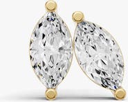SEREIA OFFICIAL 14K Gold Studs Earrings 0.75 ct Marquise Prong Solitaire