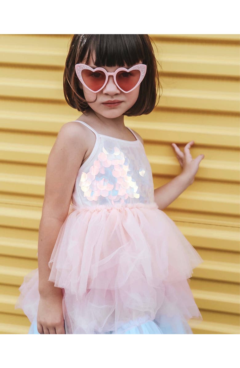 Lola + The Boys Paillette Ombre Tutu Dress, Main, color, Multicolor