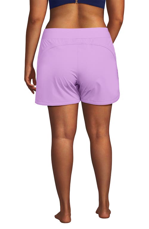 Lands' End Plus Size 5" Board Shorts With Panty In Wild Lilac