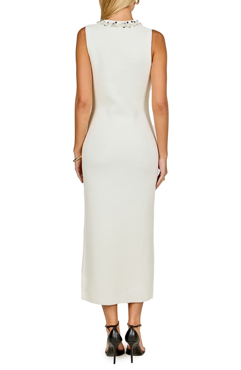 Endless Rose Crystal Detail Bouclé Knit Dress, Alternate, color, Ivory