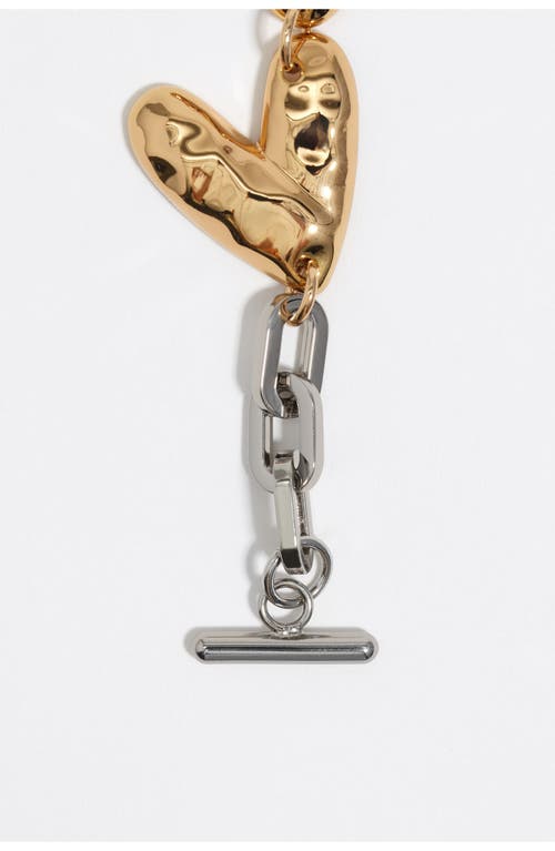 Bimba Y Lola Two-tone Textured Hearts Bracelet In Gold