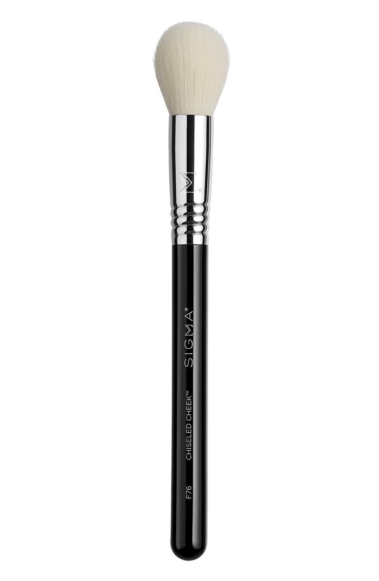 Sigma Beauty F76 Chiseled Cheek Brush, Main, color, Black Chrome