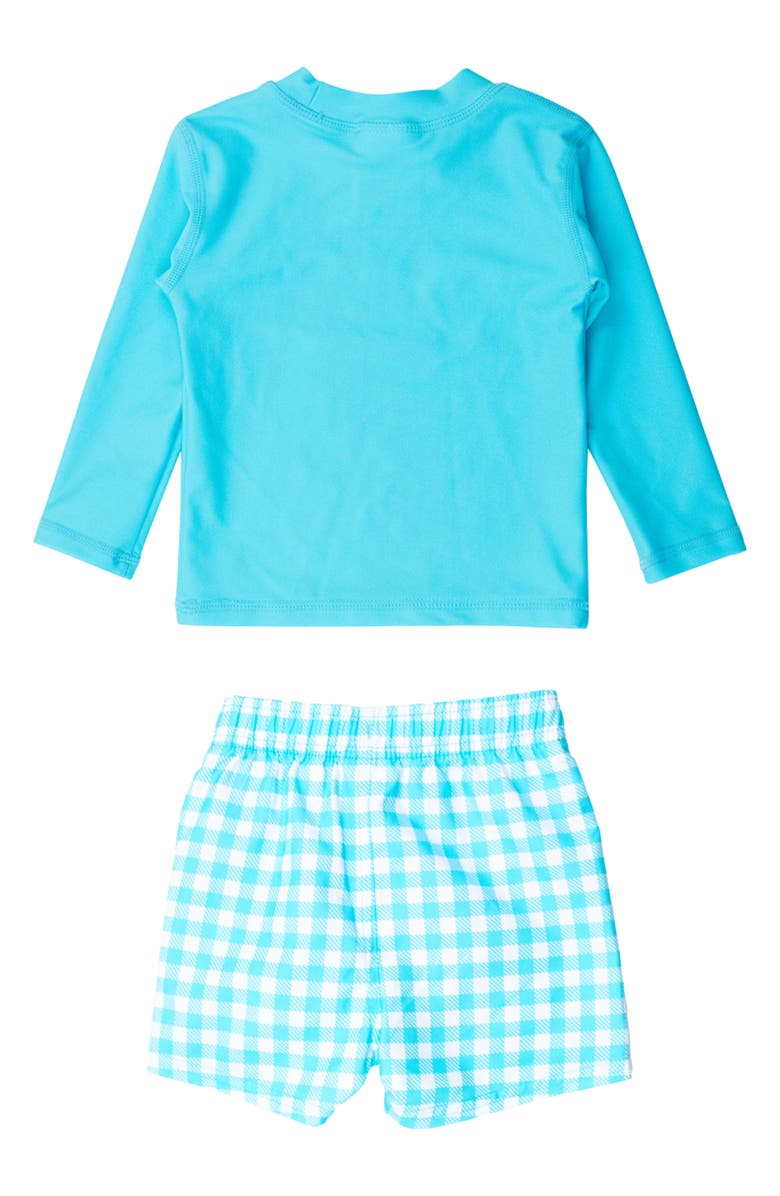 RuggedButts Long Sleeve Two-Piece Rashguard Swimsuit, Alternate, color, Blue