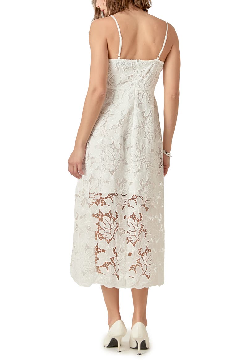 Sequin & Lace Midi Dress, Alternate, color, WHITE