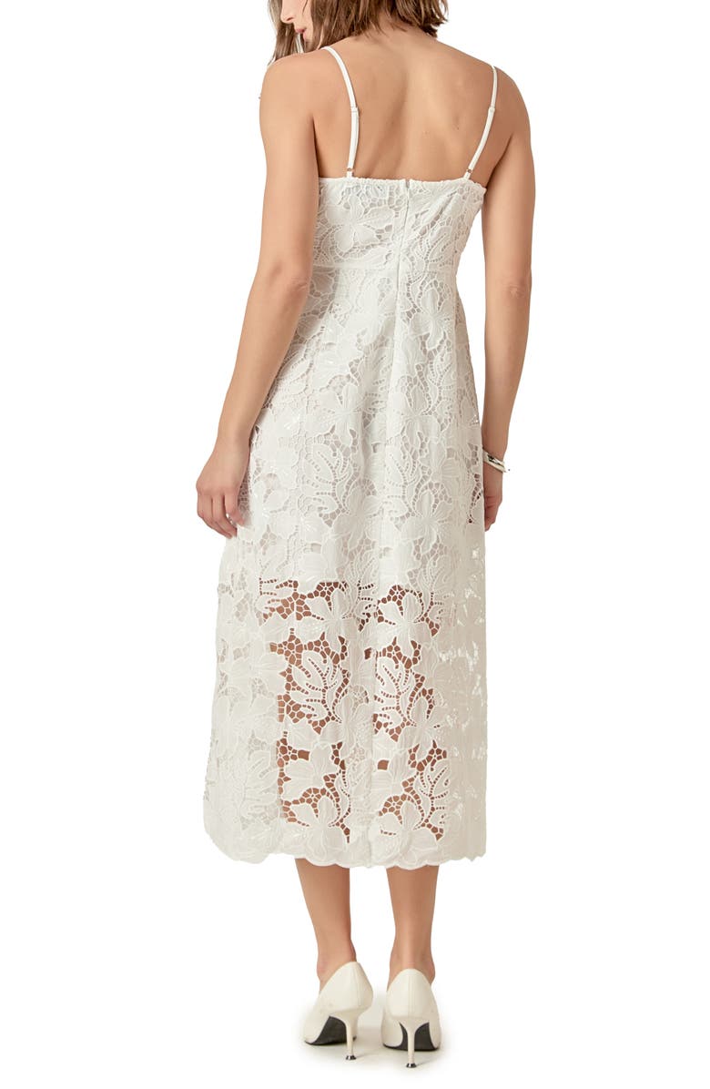 Endless Rose Sequin & Lace Midi Dress, Alternate, color, White