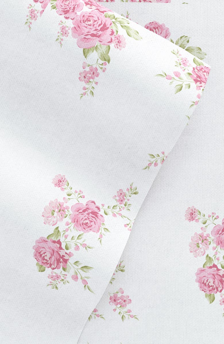 HOMESPUN Premium Rose Bunch 4-Piece Flannel Bed Sheet Set, Alternate, color, Pink