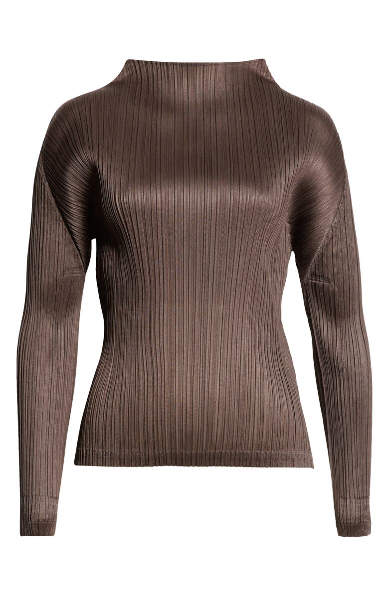 Pleats Please Issey Miyake Monthly Colors August Pleated Funnel Neck Dress, Main, color, 