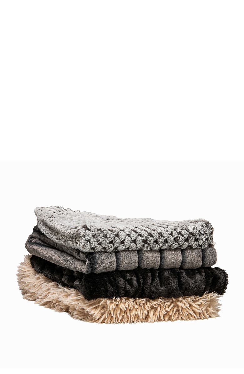 LUXE Faux Fur Throw - 50" x 60" - Glacier Grey, Alternate, color, Glacier Grey