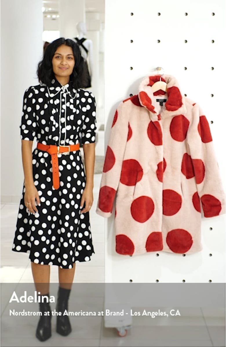 x Atlantic-Pacific Polka Dot Faux Fur Coat, sales video thumbnail
