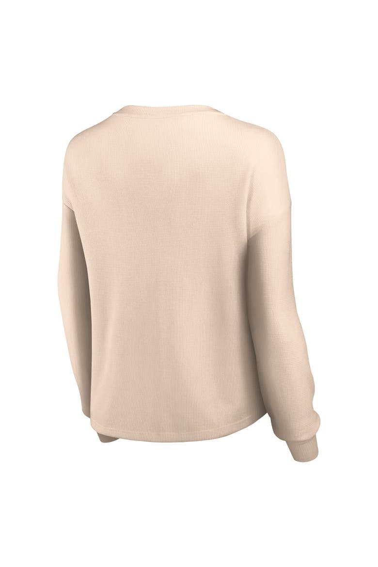 Women's Fanatics Branded Oatmeal Seattle Kraken Go For It Notch Neck Waffle Knit Long Sleeve T-Shirt, Alternate, color, Oatmeal