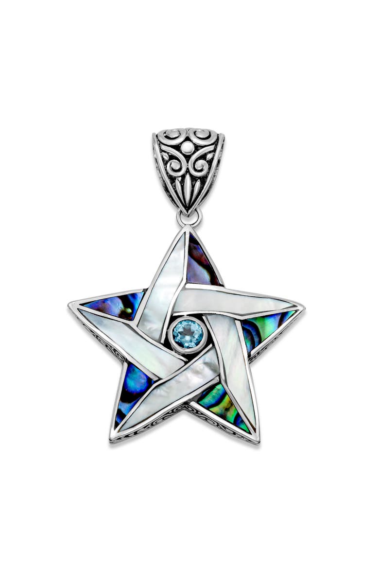SAMUEL B. Blue Topaz Star Pendant, Main, color, Blue/ Green