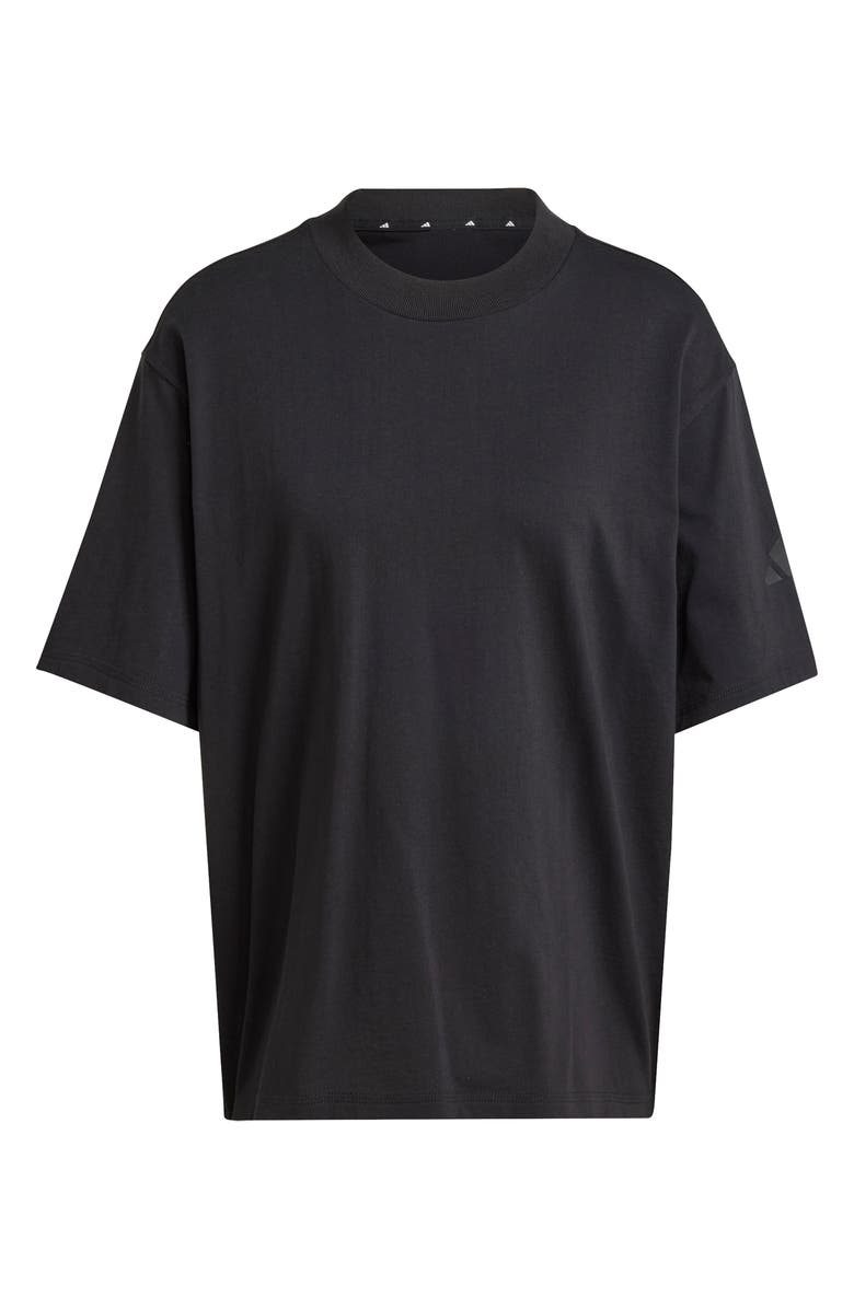 adidas Essentials Contemporary Logo Boyfriend T-Shirt, Alternate, color, Black