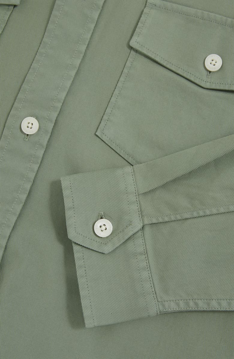 Reiss Malaki Stretch Twill Overshirt, Alternate, color, Sage Green