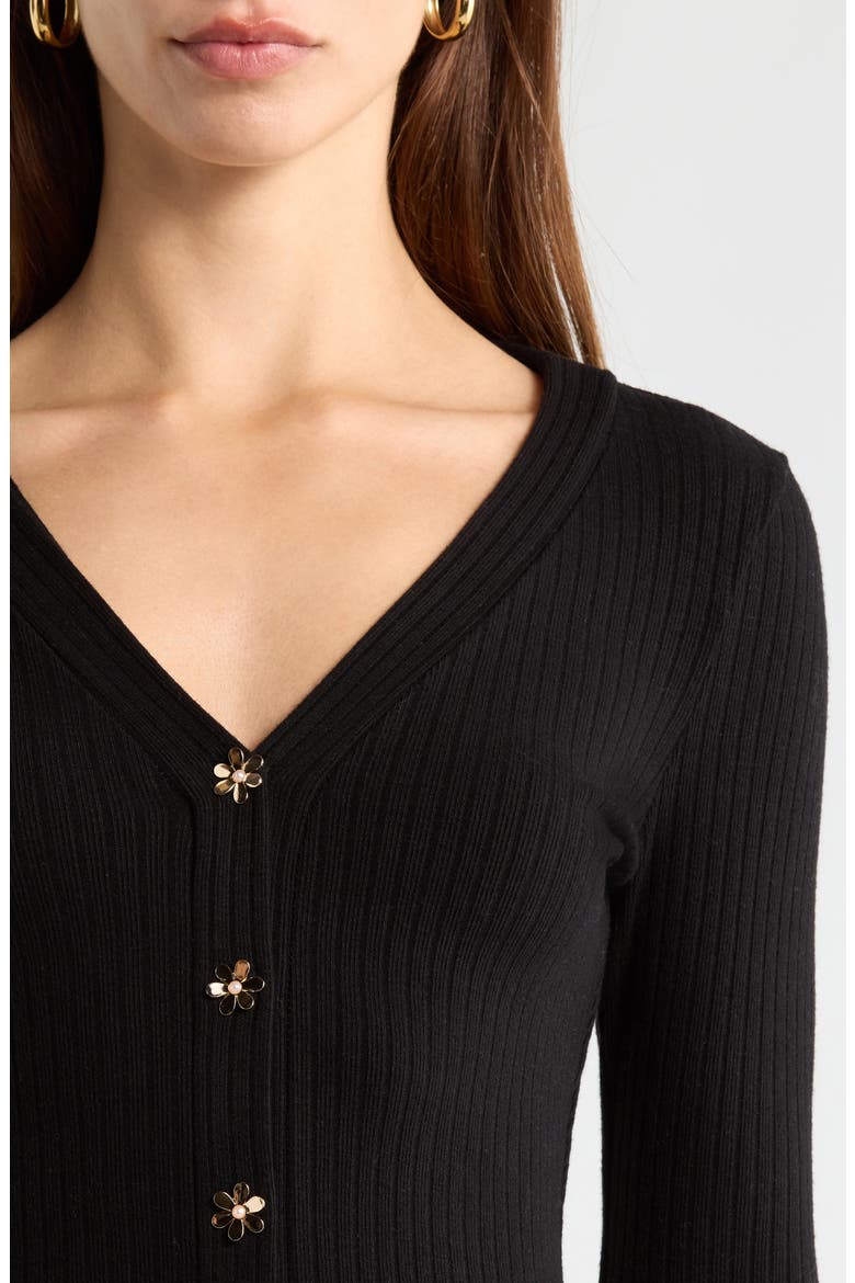 McKenzie V-Neck Cardigan, Alternate, color, BLACK