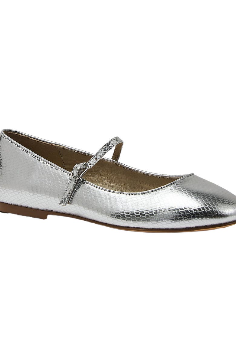 Lands' End Classic Metallic Mary Jane Flats, Main, color, Silver