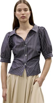 Rebecca Taylor Isla Stripe Poplin Shirt