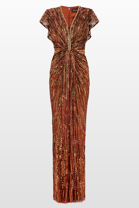 Zola Sequin-Embellished V-neck Maxi Dress