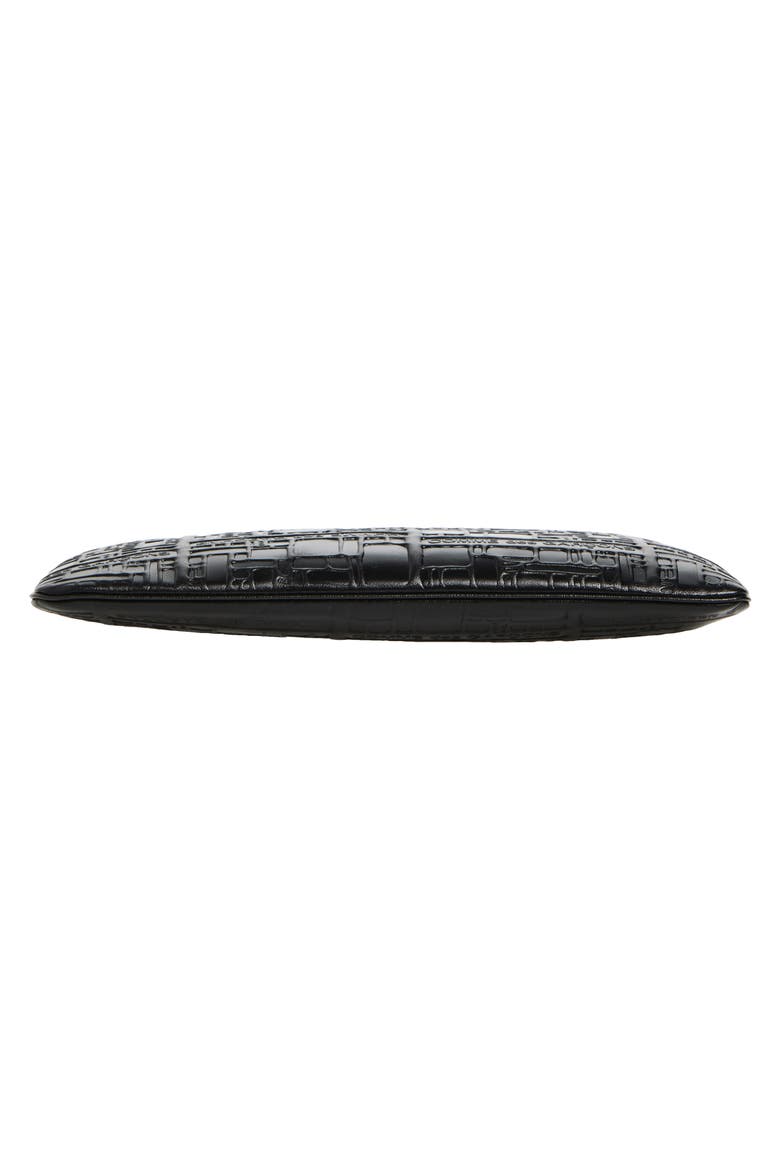 Embossed Logo Leather Pouch, Alternate, color, BLACK