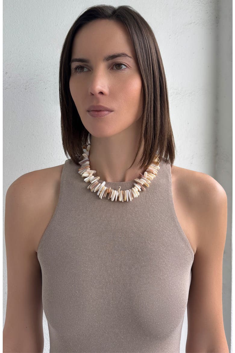 Shell Chip Necklace, Alternate, color, WHITE
