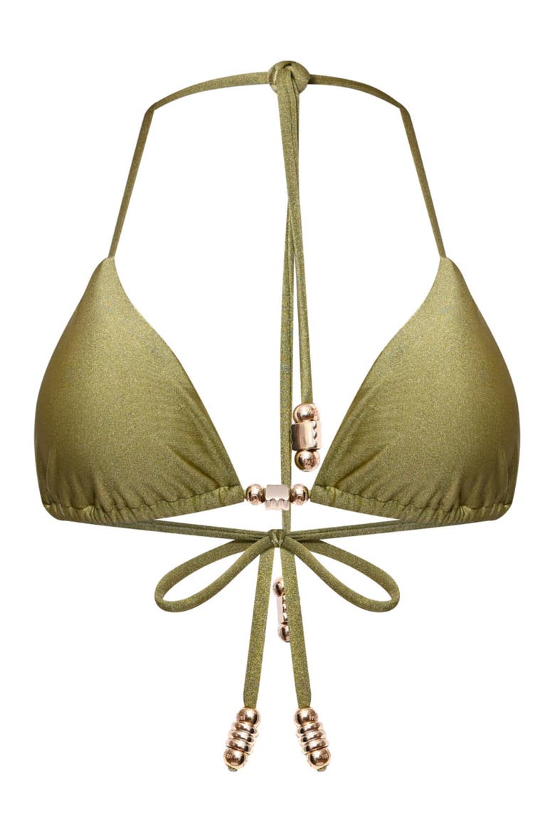 Jade Lycra Lace Bikini Top, Alternate, color, GREEN