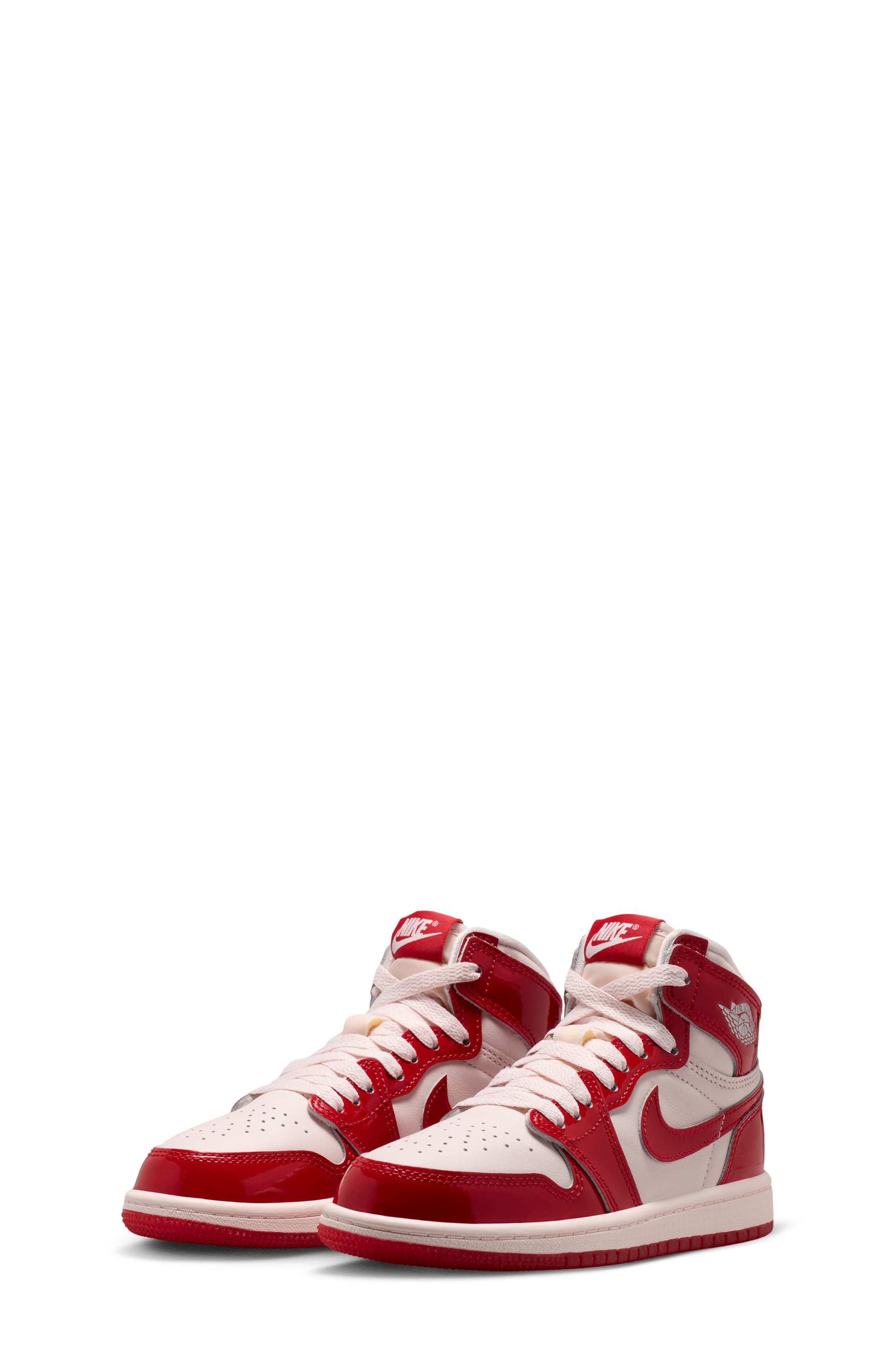Kids' Air Jordan 1 Retro High OG Basketball Sneaker, Alternate, color, UNIVERSITY RED/PINK/SILVER